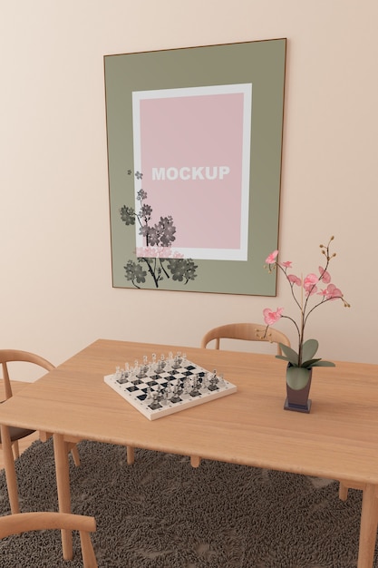 Download Frame mockup in living room | Free PSD File