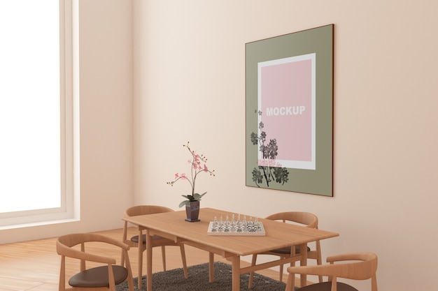 Download Frame mockup in living room | Free PSD File