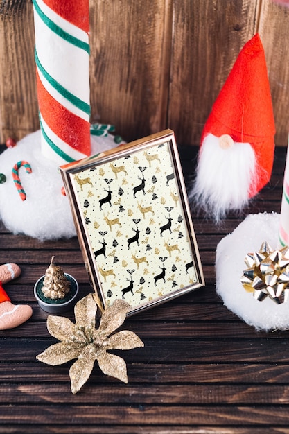 Download Frame mockup with christmas elements PSD file | Free Download