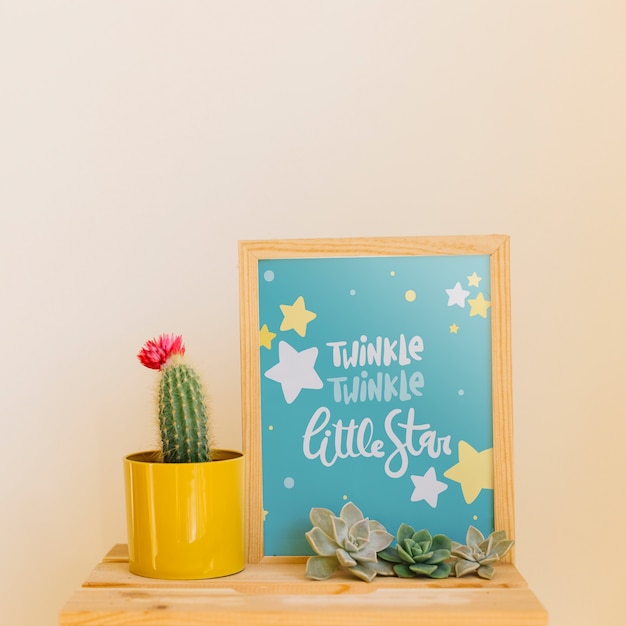 Download Frame mockup with floral decoration | Free PSD File