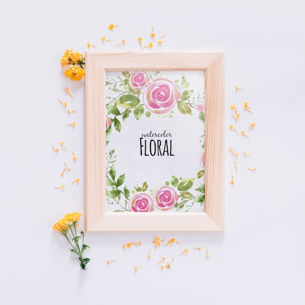 Download Frame mockup with floral decoration PSD file | Free Download