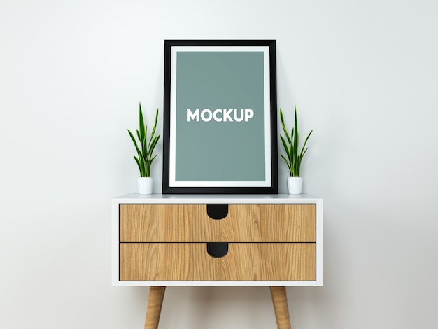 Frame on buck mock up design PSD file  Free Download