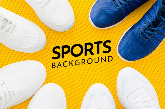 Download Frame of sport shoes with mock-up | Free PSD File