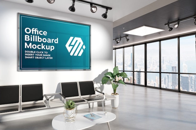 Download Premium PSD | Frames hanging on office wall mockup