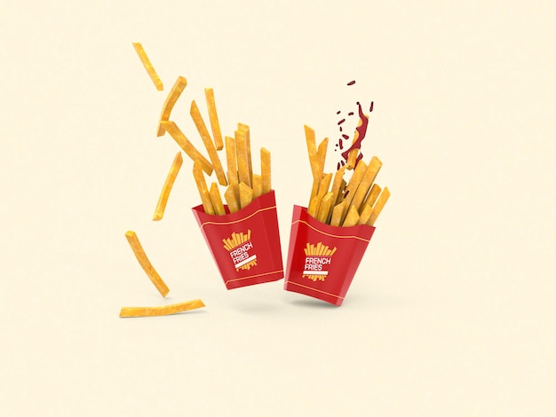 Download Free Psd French Fries Packaging Mockup