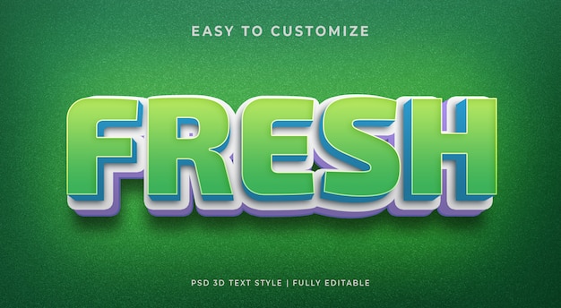 Download Fresh 3d text effect mockup | Premium PSD File