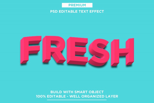 Download Fresh 3d text effect mockup | Premium PSD File PSD Mockup Templates