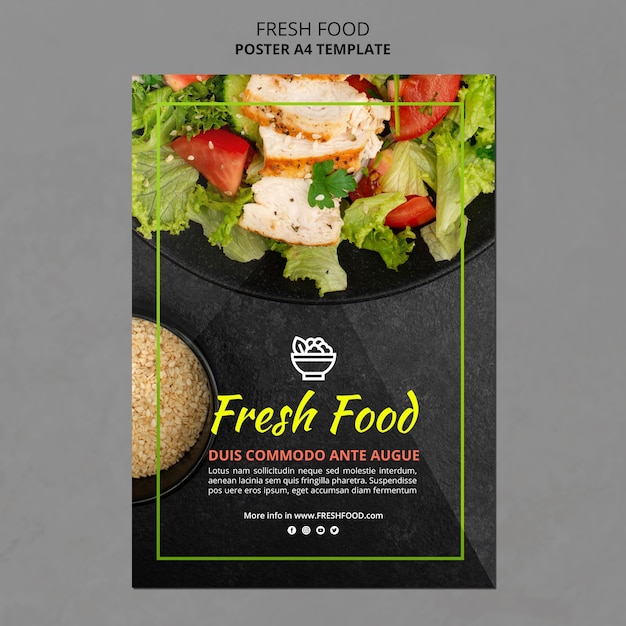 Premium PSD Fresh food poster template