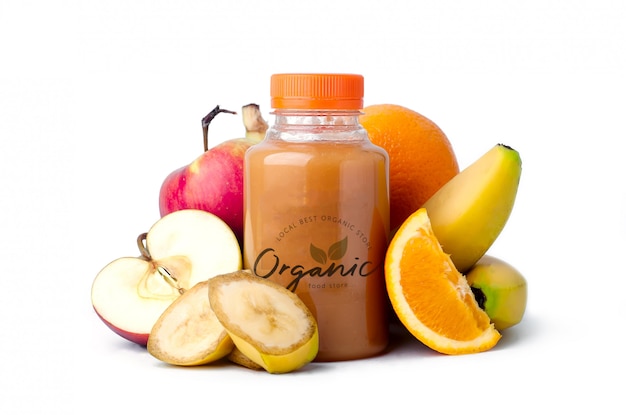 Download Fresh fruit smoothie bottle mockup | Premium PSD File