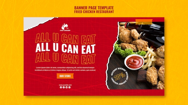 Download Fried Chicken Bucket Poster Template Free Psd