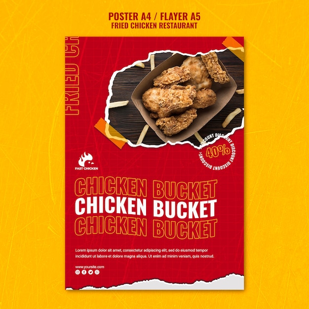 Download Free Psd Fried Chicken Bucket Poster Template