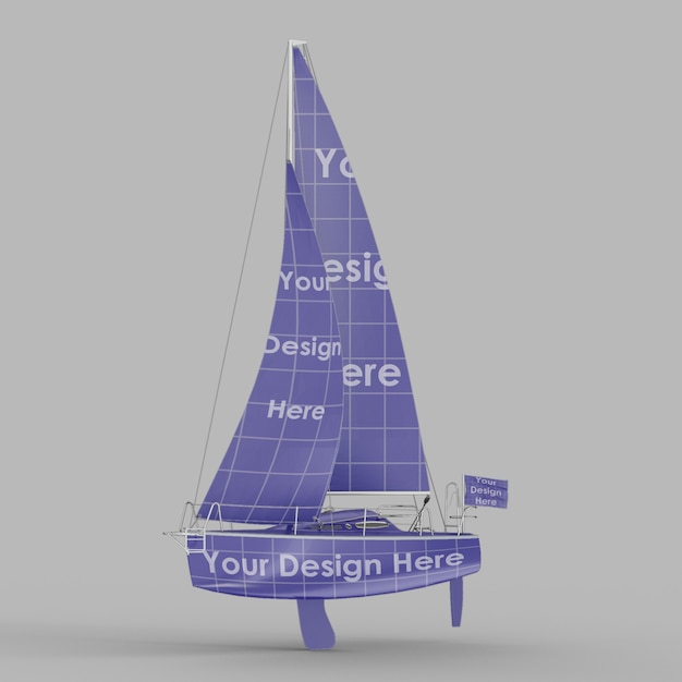 Download Premium PSD | Friendship sloop front half side view mockup