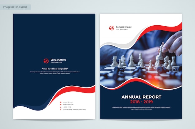 Download Front & back annual report cover design with image | Premium PSD File