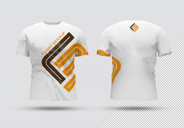 Download Premium PSD | Front and back isolated t-shirt with shadow mockup