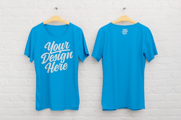 Download Premium PSD | Front and back t shirt mockup on a white ...