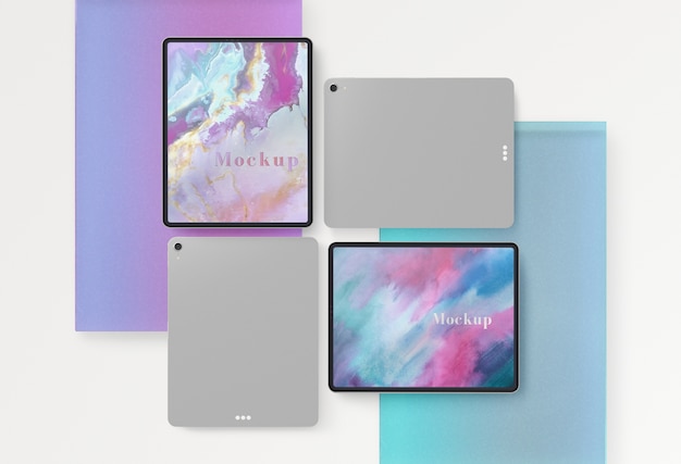 Front and back of tablet collection PSD file | Free Download