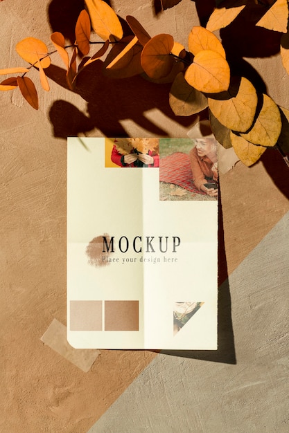 Download Free PSD | Front view of autumn moodboard mock-up