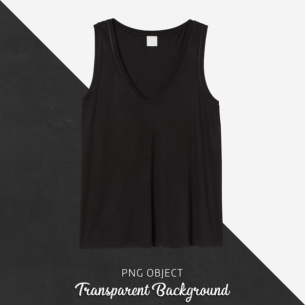 Download Premium Psd Front View Of Basic Black Tank Top Mockup