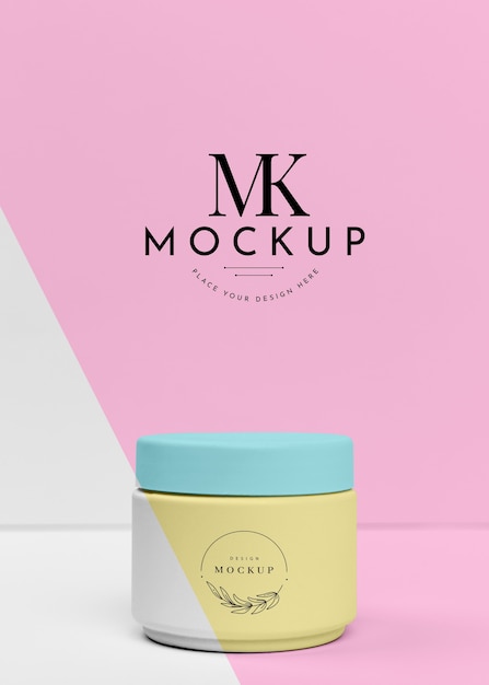 Download Free PSD | Front view of beauty cream can mock-up