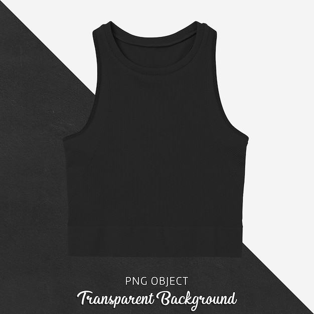 Premium PSD | Front view of black basic crop top mockup