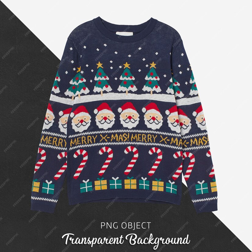 Premium PSD | Front view of christmas unisex sweater mockup