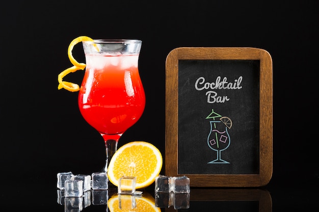 Download Free Psd Front View Of Cocktail Mock Up Concept