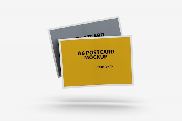 Download Premium PSD | Front view of double floating postcard mockup