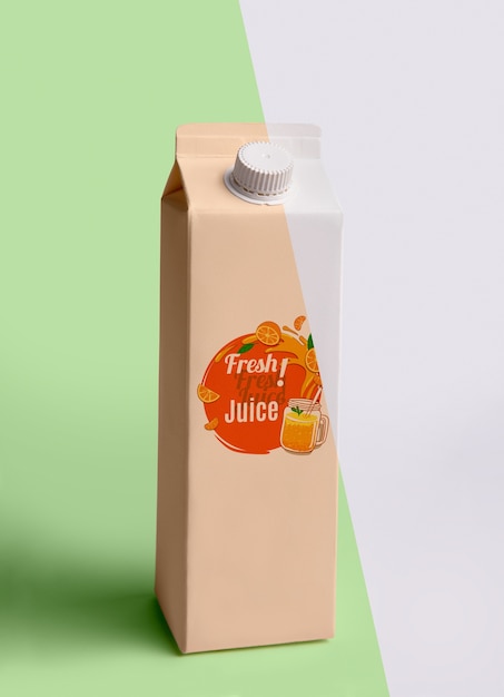 Download Free Psd Front View Of Fresh Juice Carton