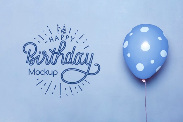 Download Free PSD | Front view of happy birthday mock-up balloons
