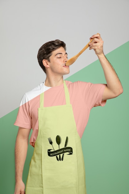 Download Premium Psd Front View Of Man In Apron