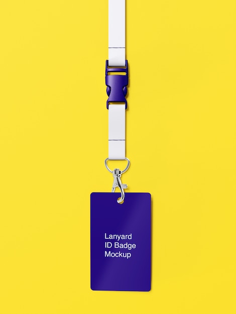 Download Front view pf mockup of lanyard id badge | Premium PSD File