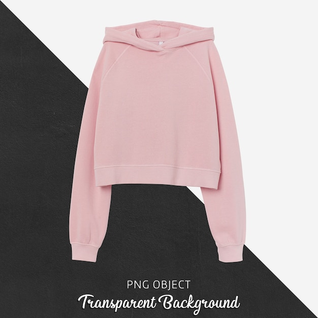 Premium PSD Front view of pink crop hoodie mockup