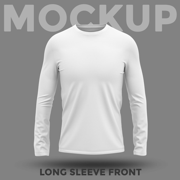 Premium PSD | Front view white long sleeves mockup