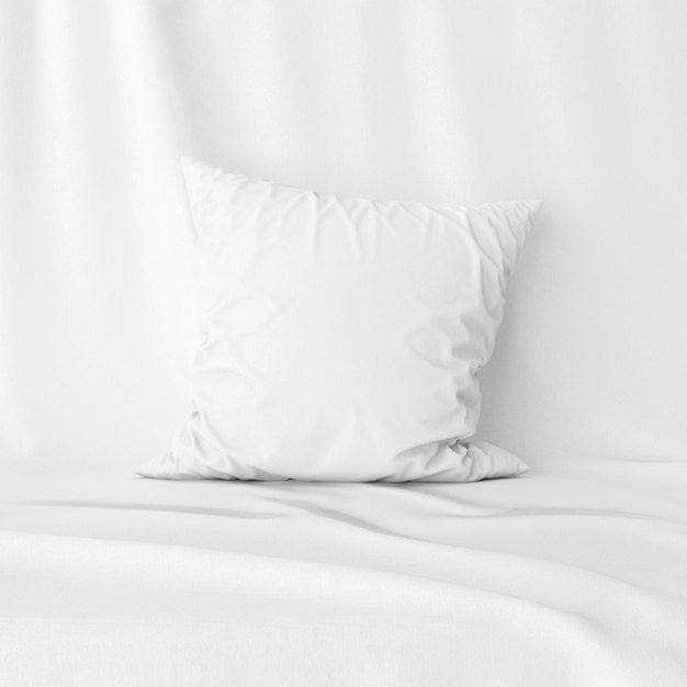 Free PSD | Front view of white pillow cover mockup