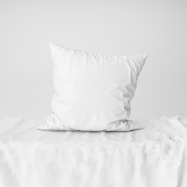 Download Front view of white pillow cover mockup | Free PSD File