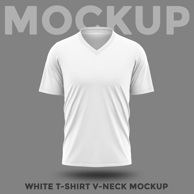 Download Premium PSD | Front view white shirt v-neck mockup