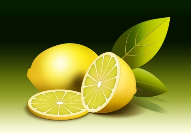 無料のpsdファイル 果物のイラスト 新鮮なレモンのpsd