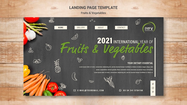 Premium PSD | Fruits and vegetables year landing page template