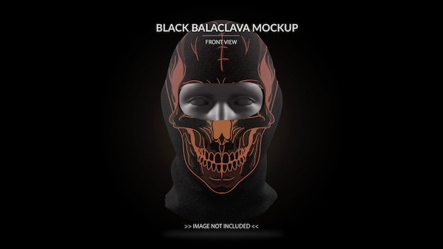 Download Full face mask black balaclava mockup front view - male ... PSD Mockup Templates