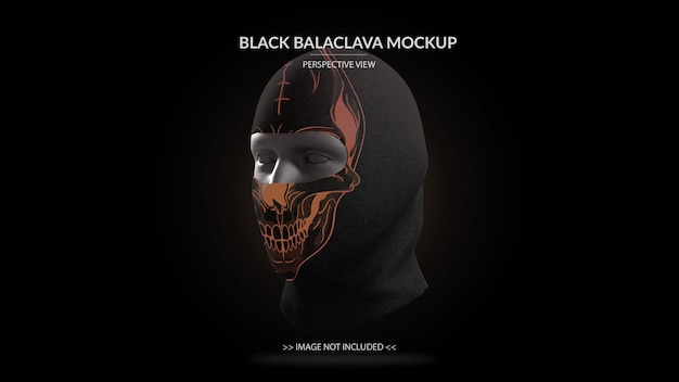 Download Full face mask black balaclava mockup perspective view ...