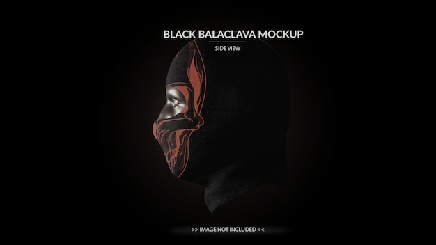 Download Full face mask black balaclava mockup side view - male ...