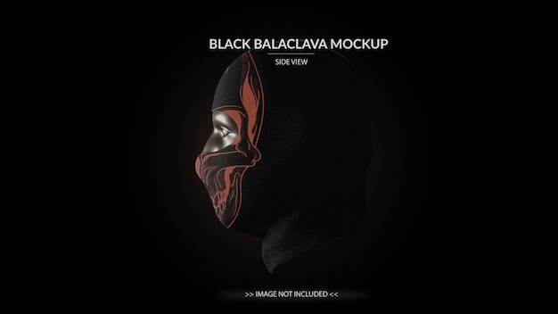 Download Premium PSD | Full face mask black balaclava mockup side ...