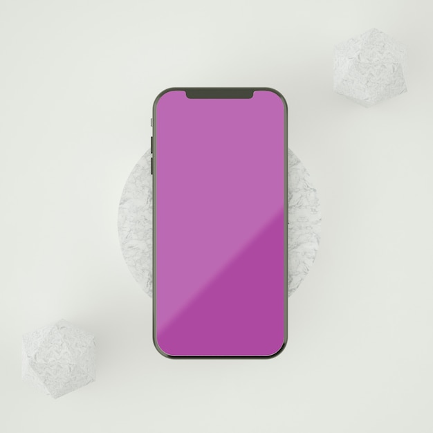 Premium PSD | Full screen smartphone mockup 3d rendering