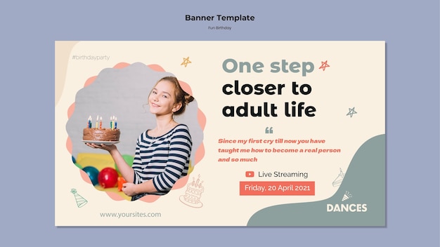 Download Free Psd Fun Birthday Banner Template