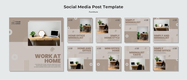 Premium PSD | Furniture concept social media post template