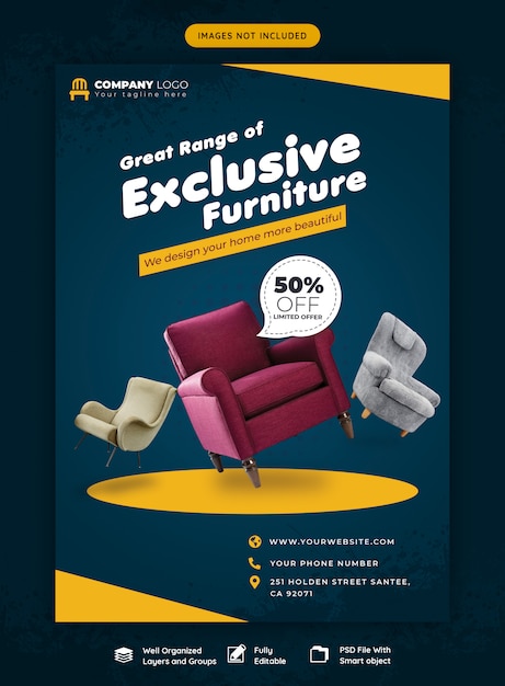 Furniture sale flyer template | Premium PSD File