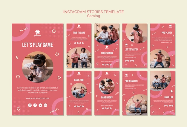 Download Free Psd Gaming Concept Instagram Stories Template PSD Mockup Templates