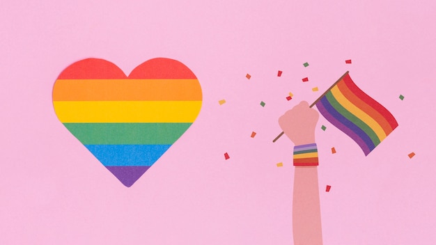 Free Psd Gay Pride Background With A Heart