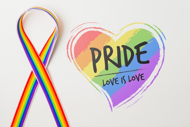 Download Gay pride mockup with ribbon | Free PSD File