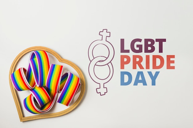 Download Free PSD | Gay pride mockup with ribbon